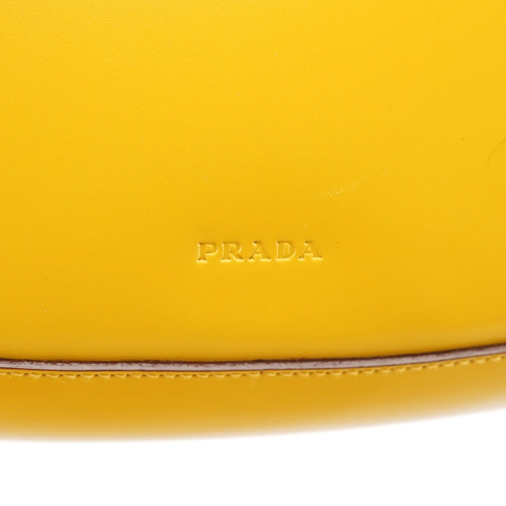 Yellow Calfskin Cleo Shoulder Bag