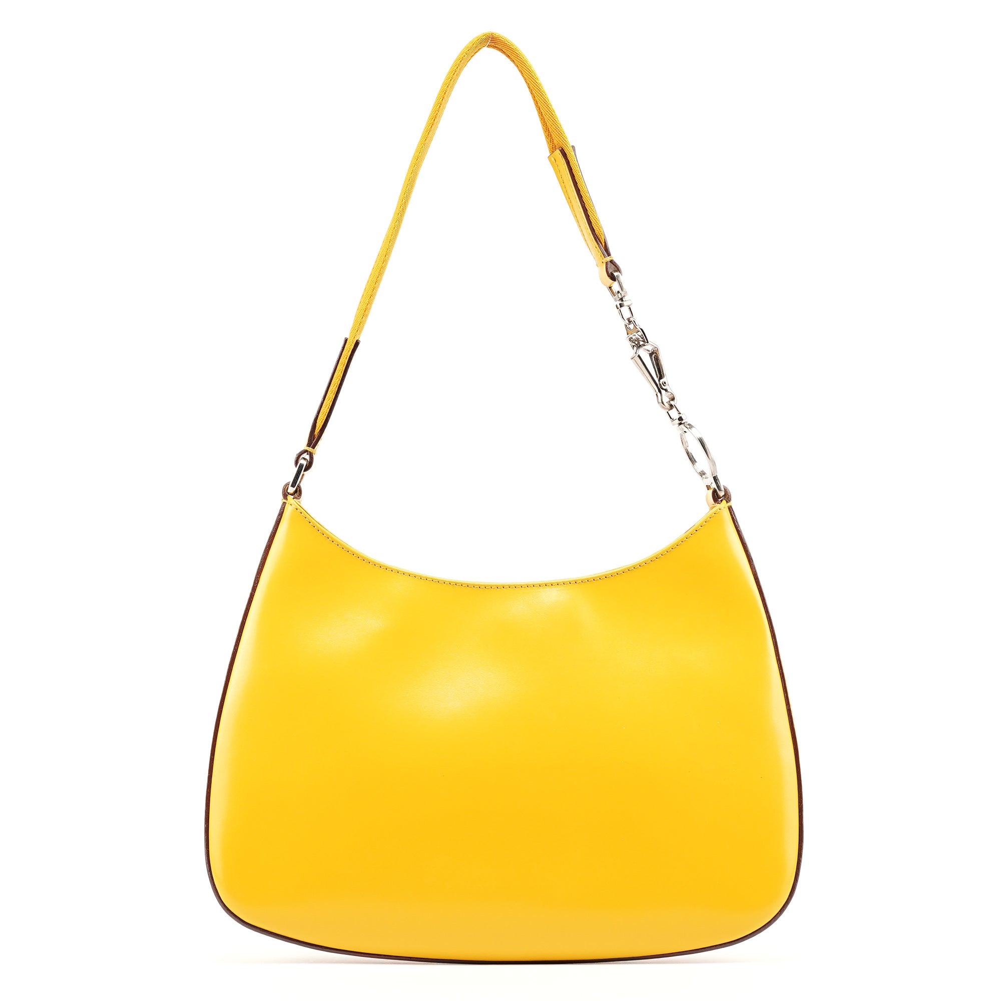 Yellow Calfskin Cleo Shoulder Bag
