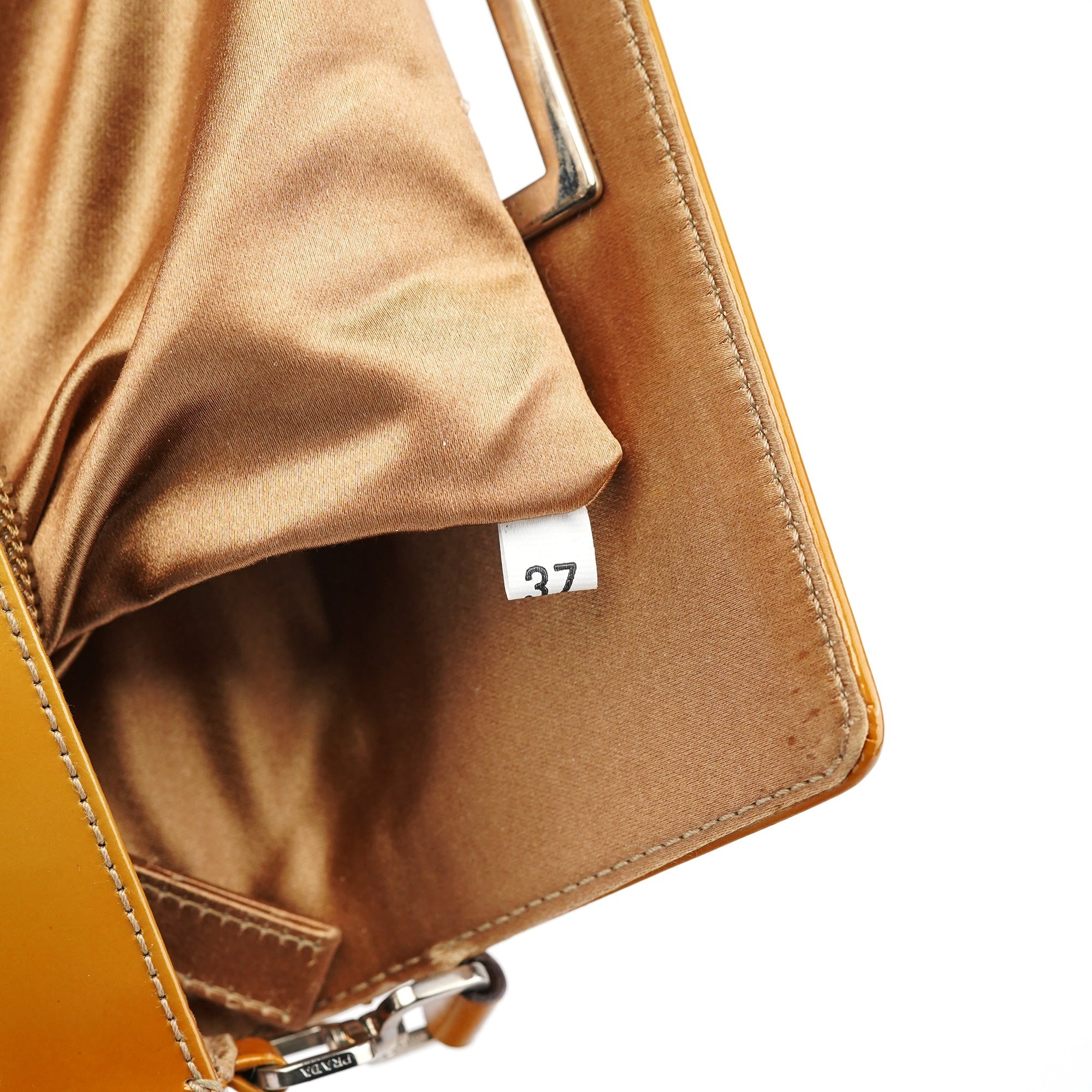 Yellow Patent Leather Turnlock Shoulder Bag