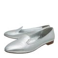 Prada Silver Metallic Ladies Loafer 38