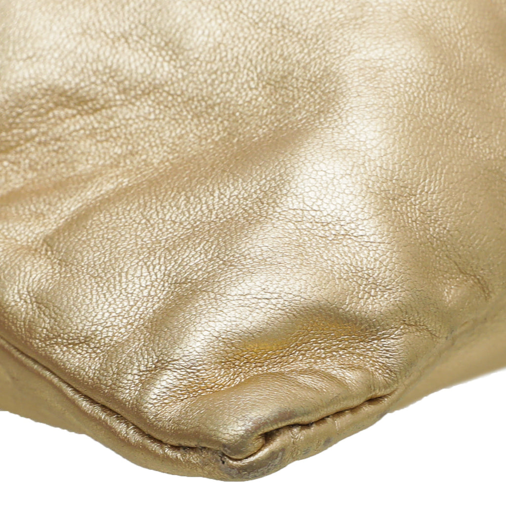 Prada Gold Nappa Bow Clutch Bag