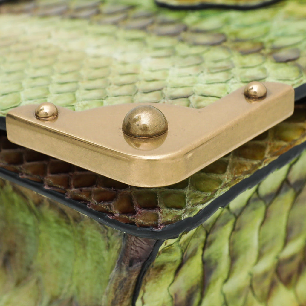 Prada Bicolor Python Cahier Chain Clutch Bag