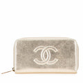 Chanel Coco Mark Leather Long Wallet