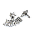 Dior J'adior Earrings In Antique Silver-Finish Metal With White Crystals