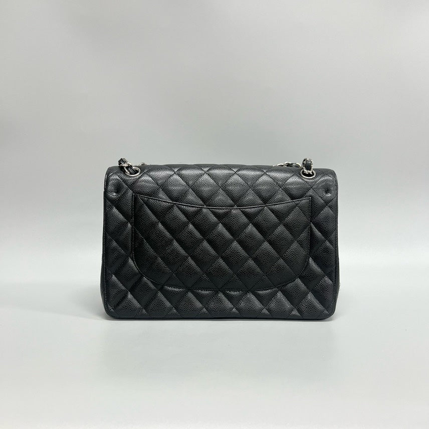 CHANEL CF Classic Flap jumbo Bag Black 2011year 30*18*9cm XJ15108
