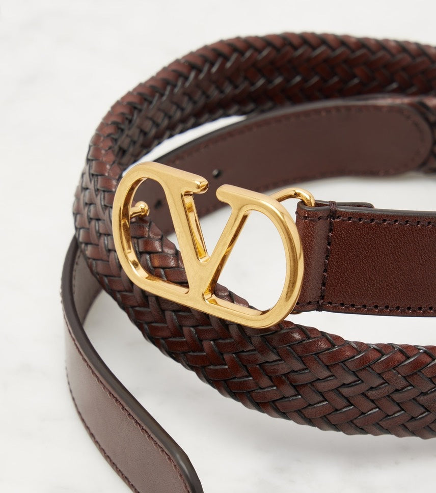 Valentino VLogo braided leather belt