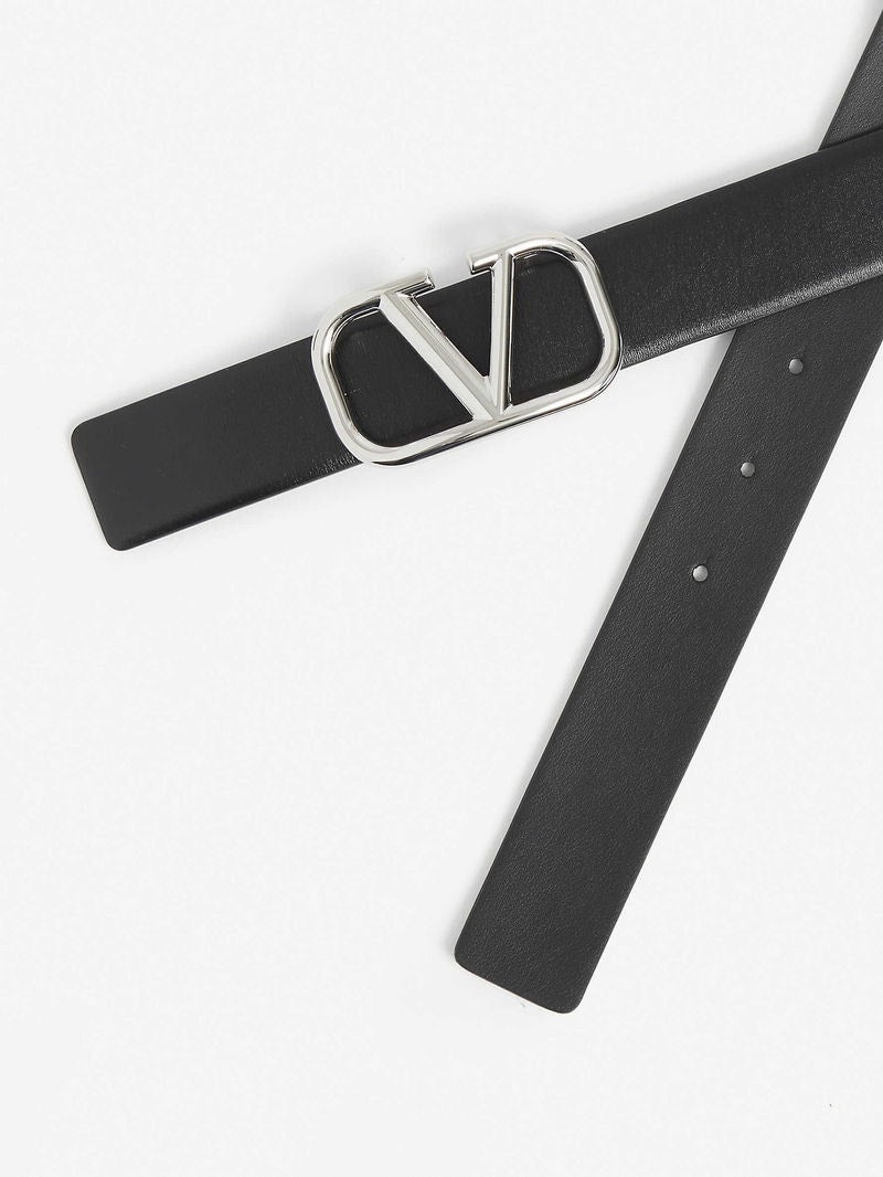 Valentino V-Logo Leather Belt