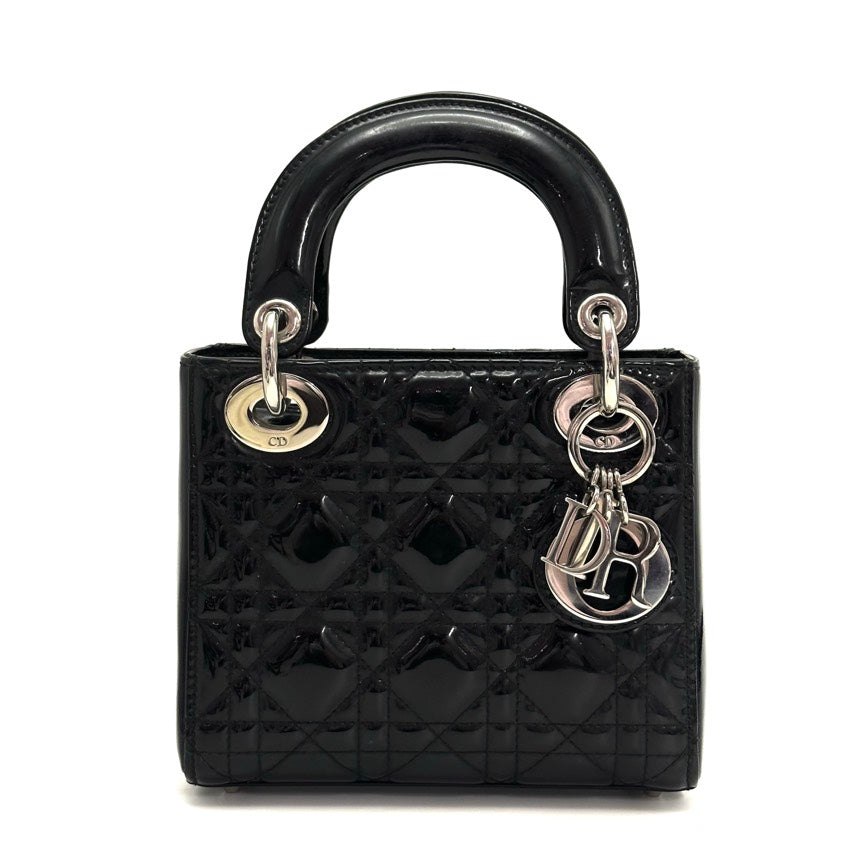 DIOR Lady Mini Black Patent 17*15*7cm 3022602050870