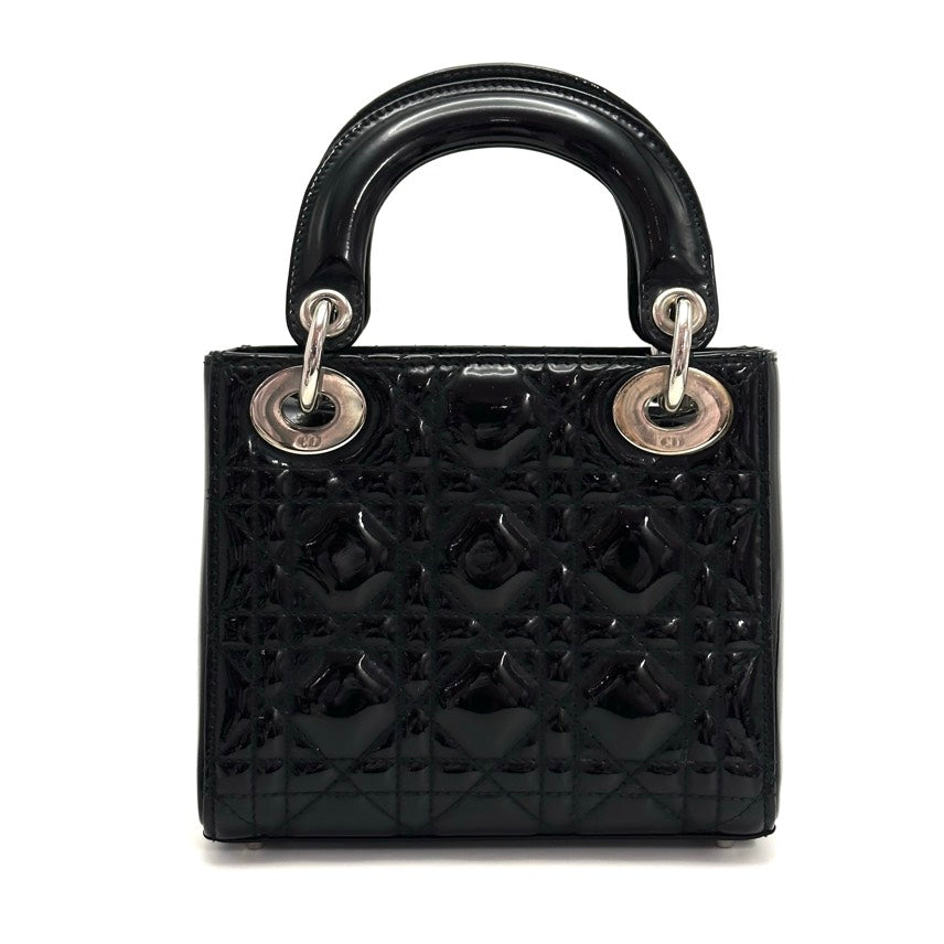 DIOR Lady Mini Black Patent 17*15*7cm 3022602050870