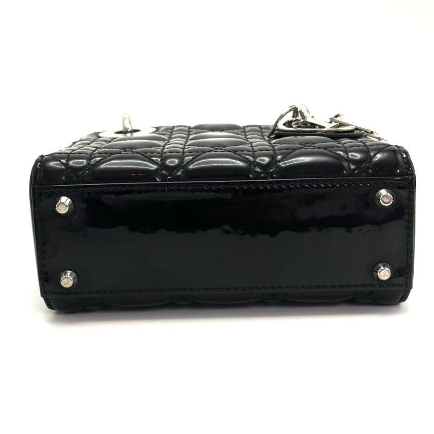 DIOR Lady Mini Black Patent 17*15*7cm 3022602050870