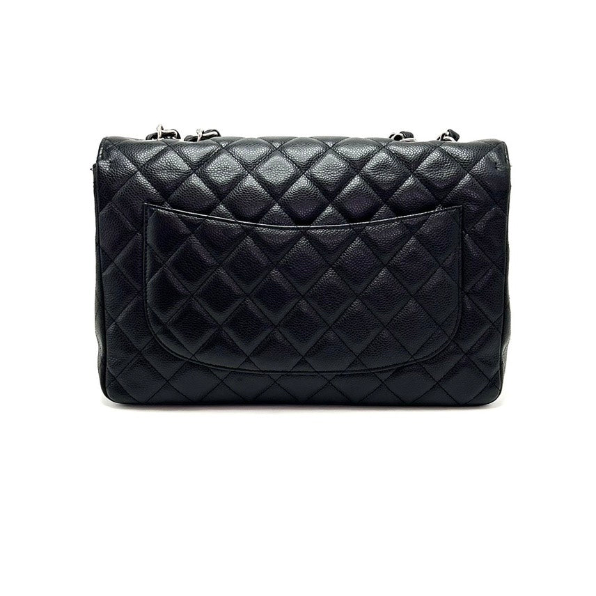 CHANEL CF Jumbo Black Caviar 2008-2009y 30*20*9cm 3052602060878