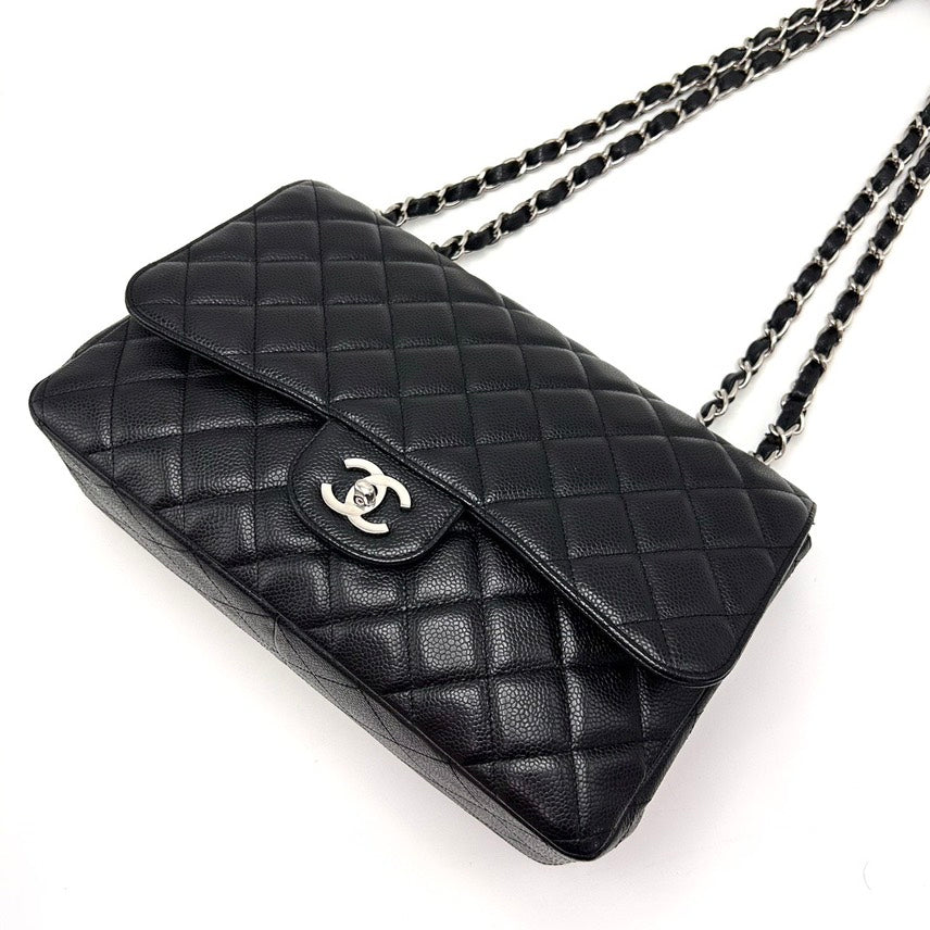 CHANEL CF Jumbo Black Caviar 2008-2009y 30*20*9cm 3052602060878