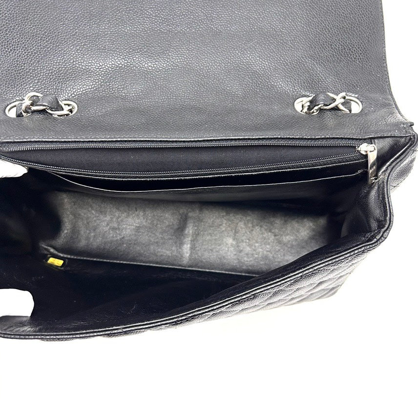 CHANEL CF Jumbo Black Caviar 2008-2009y 30*20*9cm 3052602060878