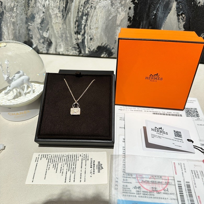 Hermes Constance full diamonds necklace12828