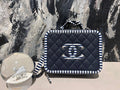   Chanel vanity navy blue 2019 caviar.