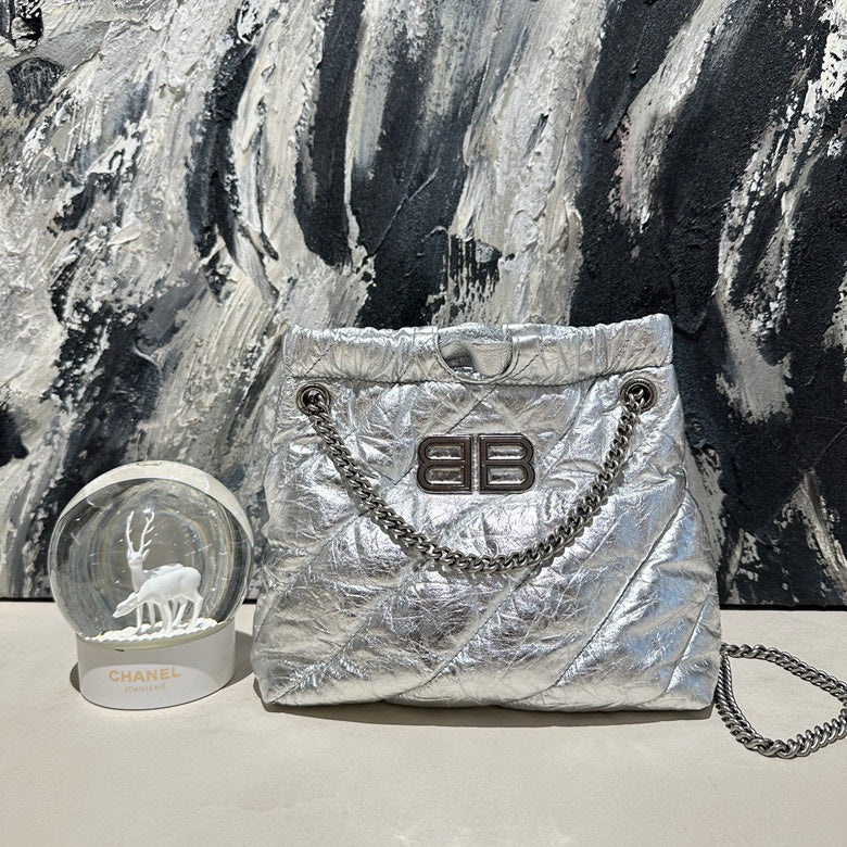 Balenciaga crush tote silver13154