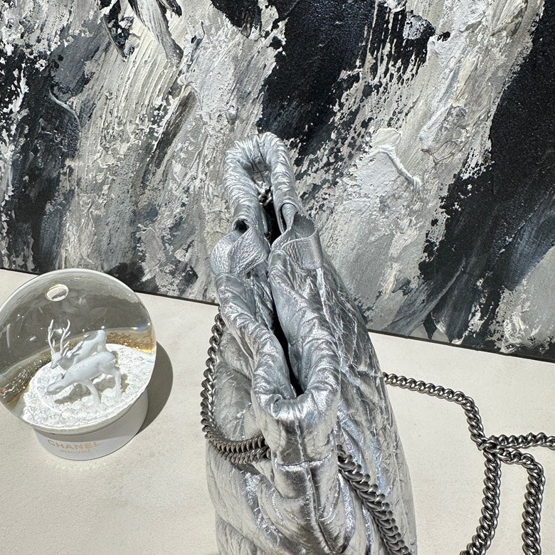 Balenciaga crush tote silver13154