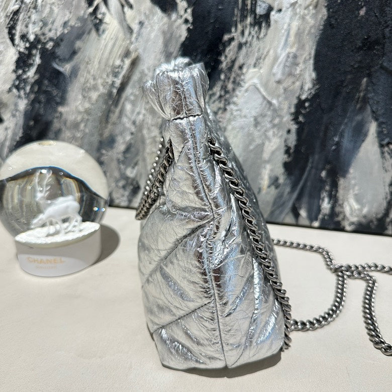 Balenciaga crush tote silver13154