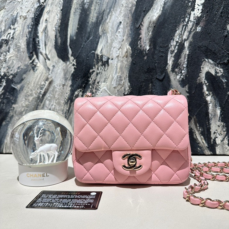   Chanel cf mini lambskin pink 13242.