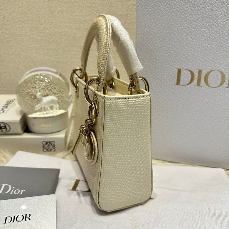 lady Dior white mini lizard skin20309