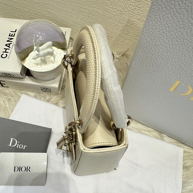 lady Dior white mini lizard skin20309