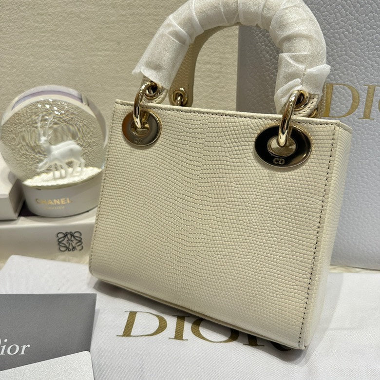 lady Dior white mini lizard skin20309