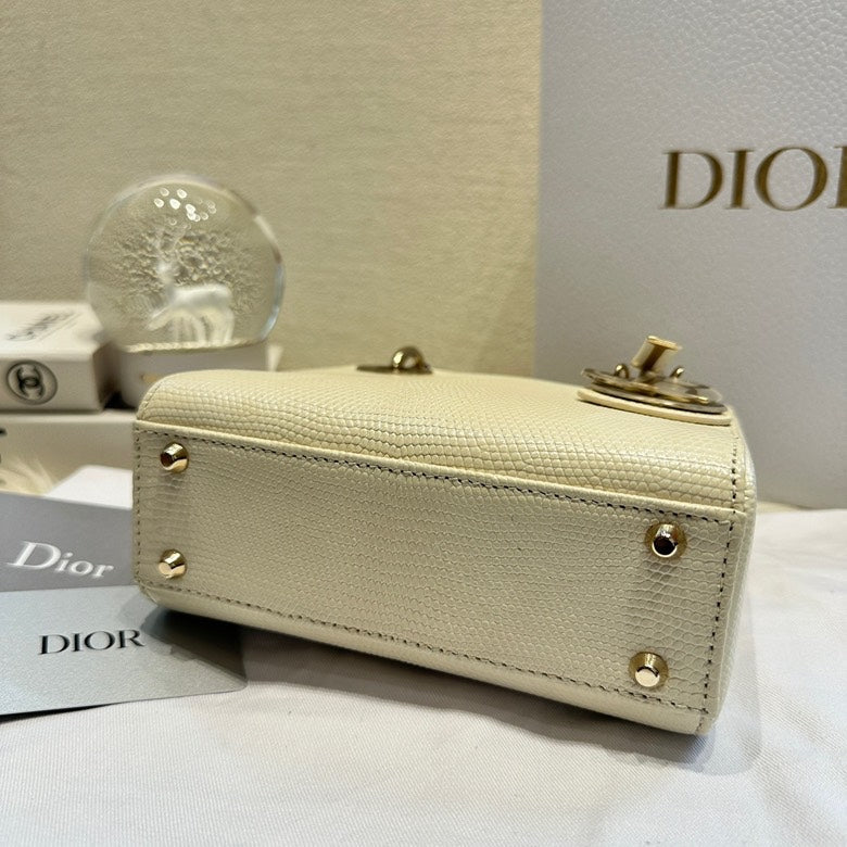 lady Dior white mini lizard skin20309