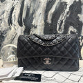   Chanel cf caviar medium black and silver 20805 pristine.