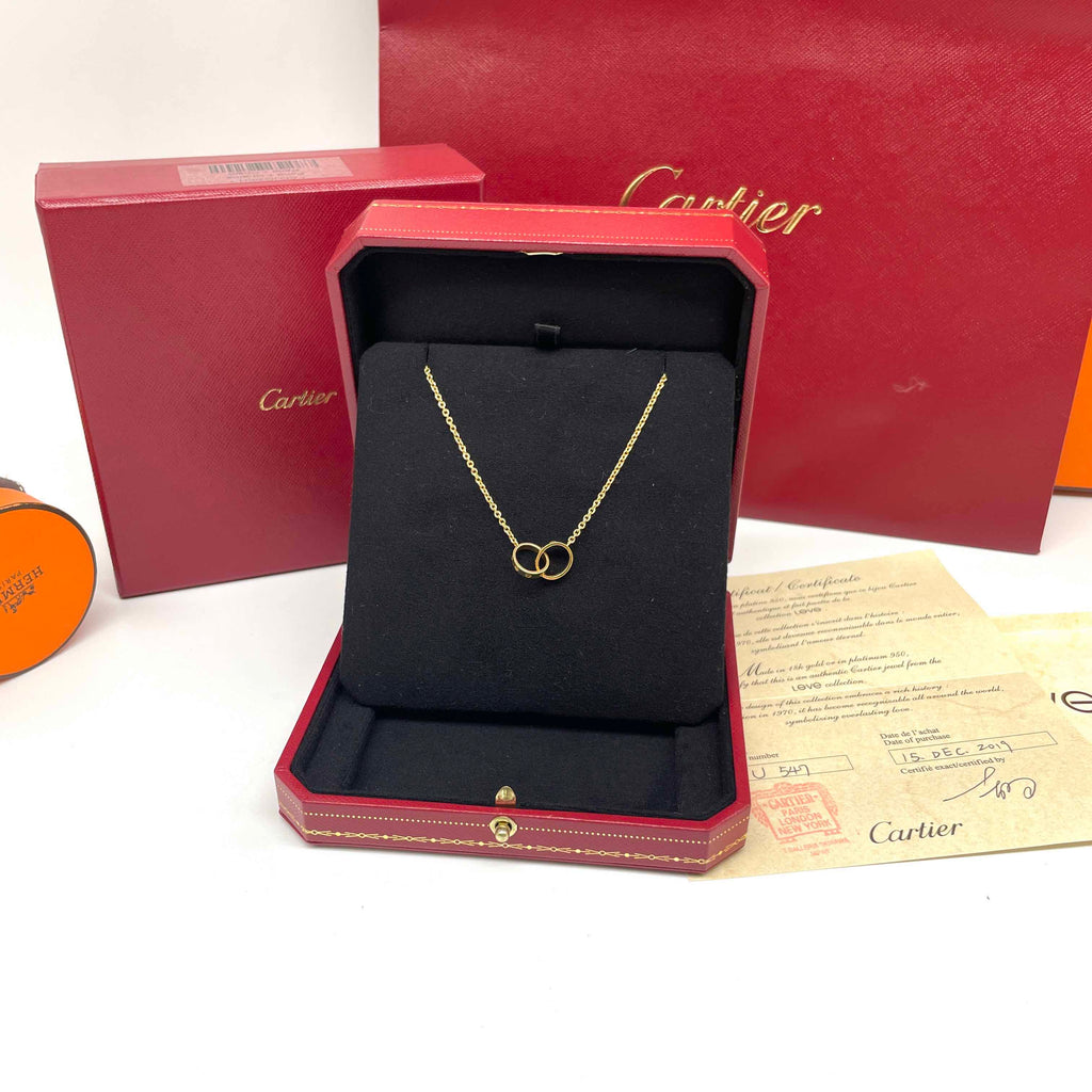 Cartier Yellow Gold Double Ring Necklace 98% New