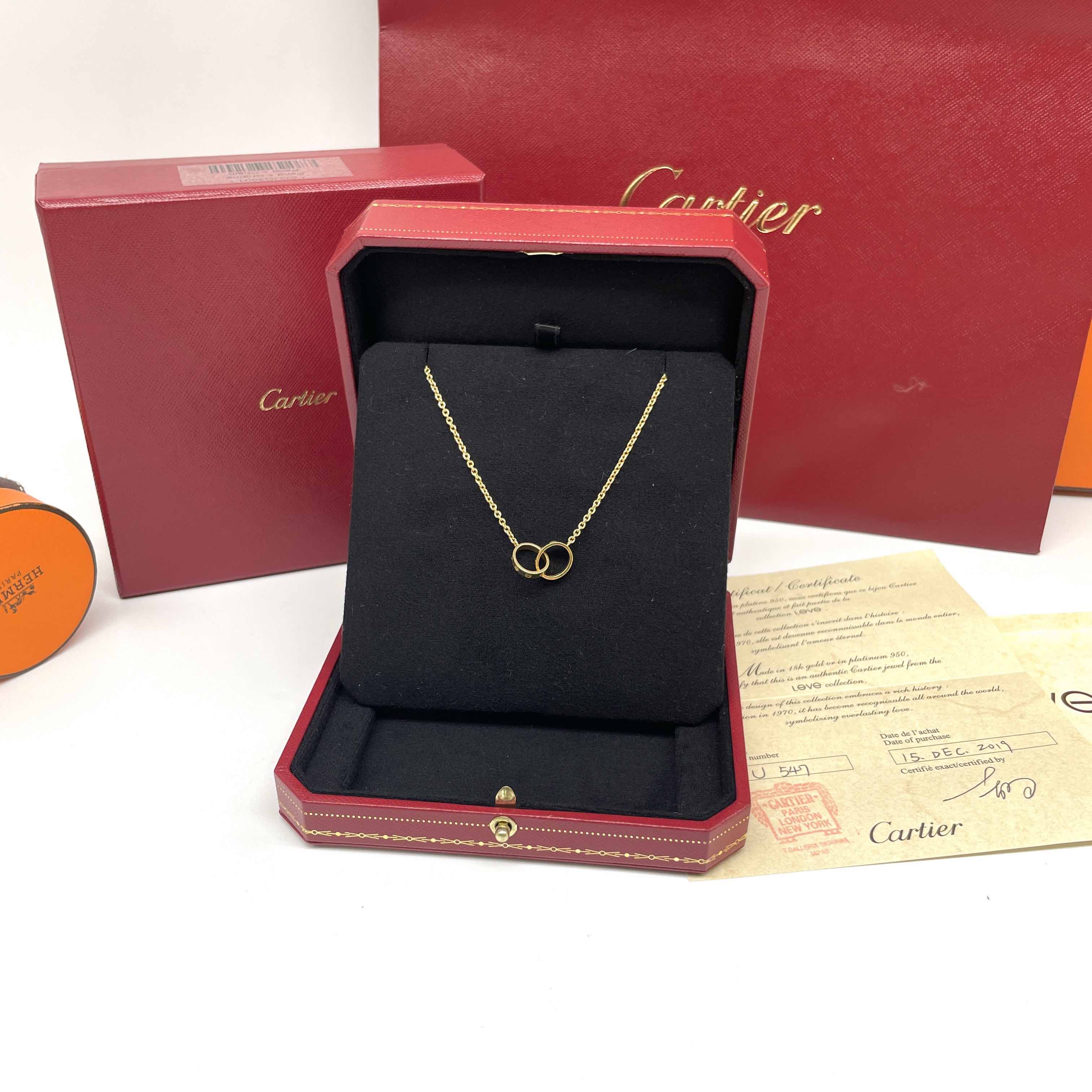 Cartier Yellow Gold Double Ring Necklace 98% New