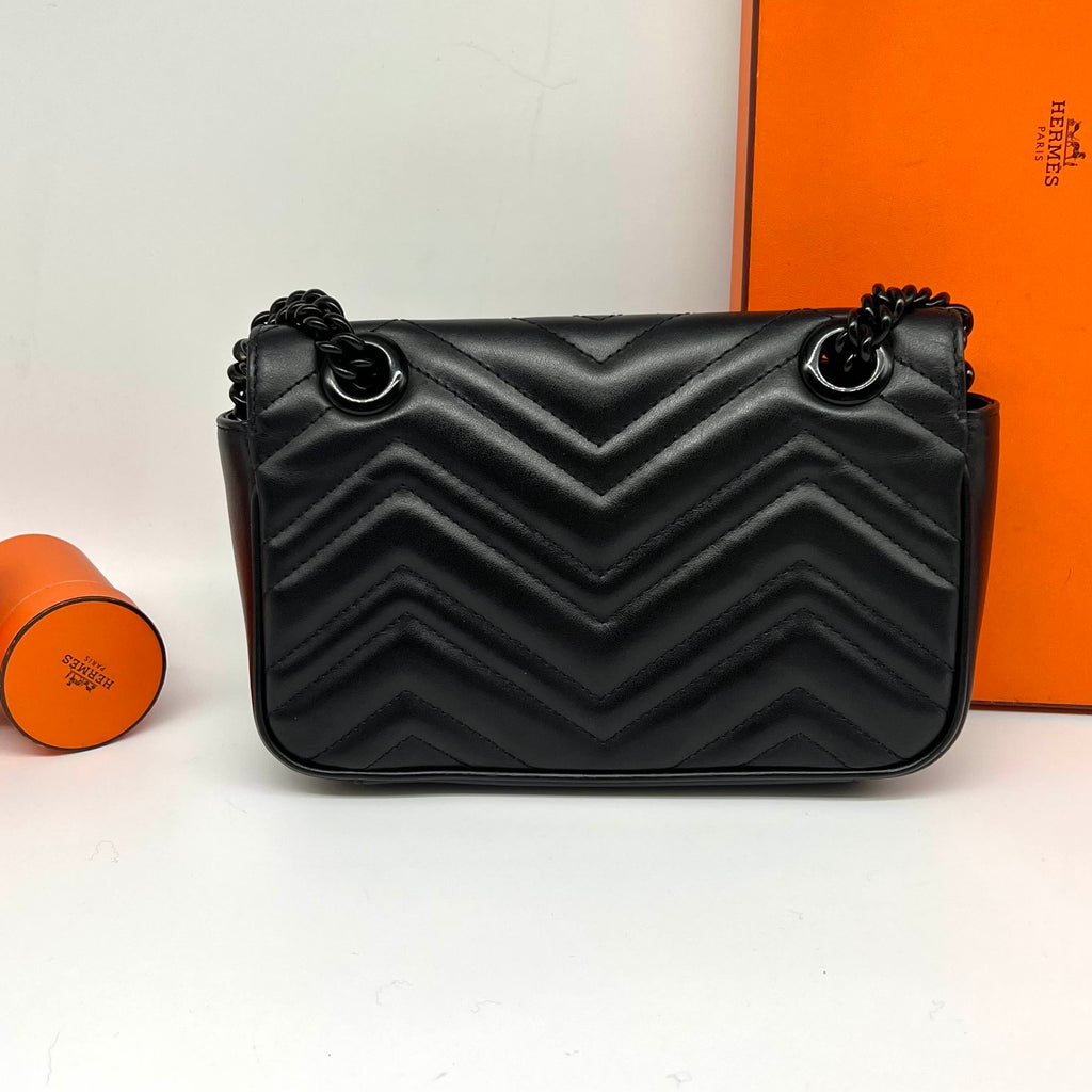 Gucci GG Marmont All Black Mini Shoulder Bag 98% New