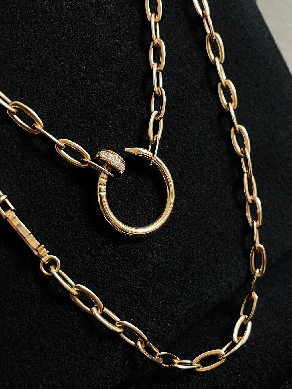 💕 Cartier Juste un Clou Necklace, 18k Gold & Diamond paved #15829