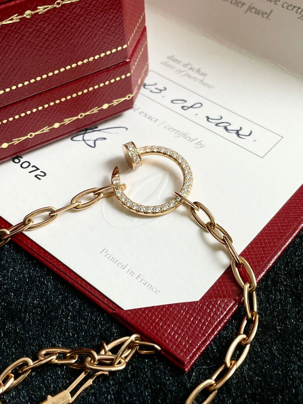 💕 Cartier Juste un Clou Necklace, 18k Gold & Diamond paved #15829
