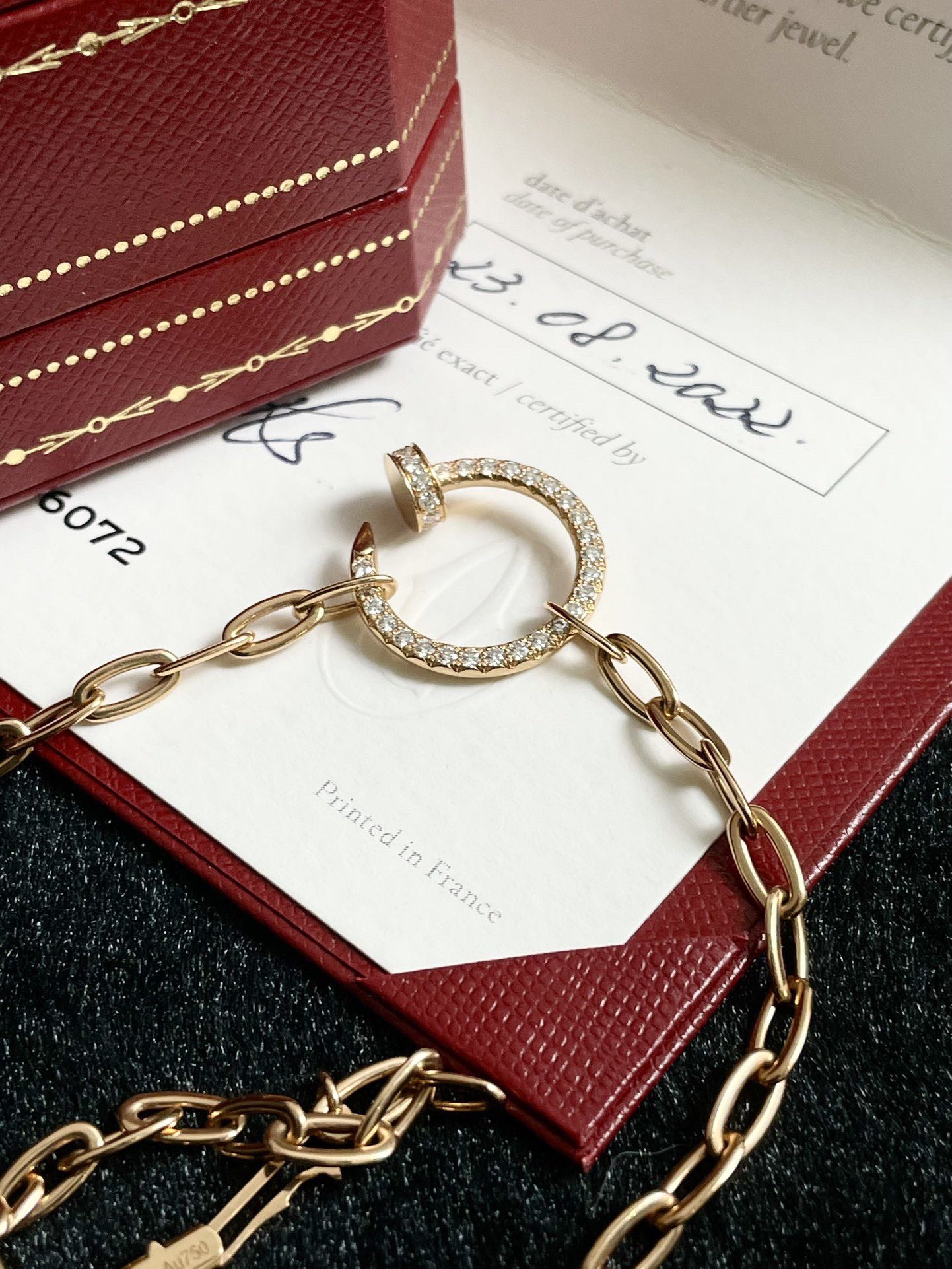 💕 Cartier Juste un Clou Necklace, 18k Gold & Diamond paved #15829