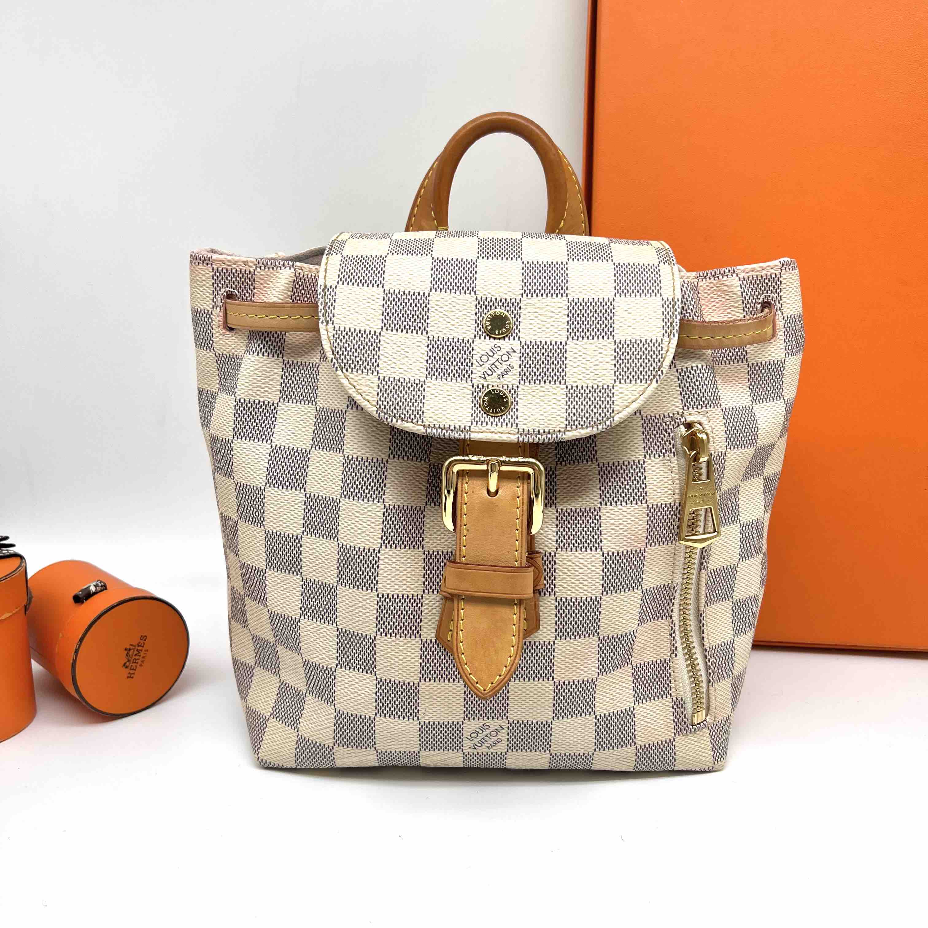 LV Damier Azur Backpack 90% New
