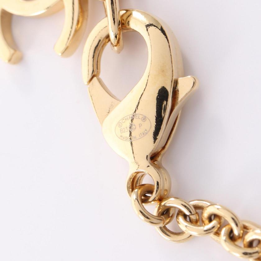 CHANEL coco mark heart necklace GP Rhinestone gold clear B23P 1035235 - Condition A