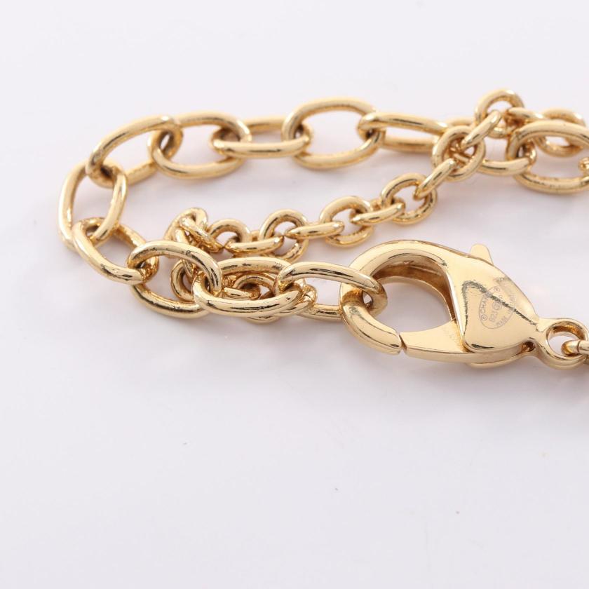 CHANEL coco mark heart necklace GP Rhinestone gold clear B23P 1035235 - Condition A