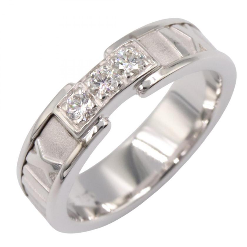 TIFFANY & Co. atlas diamond ring ring ring K18WG diamond White gold clear 1041681 - Condition A