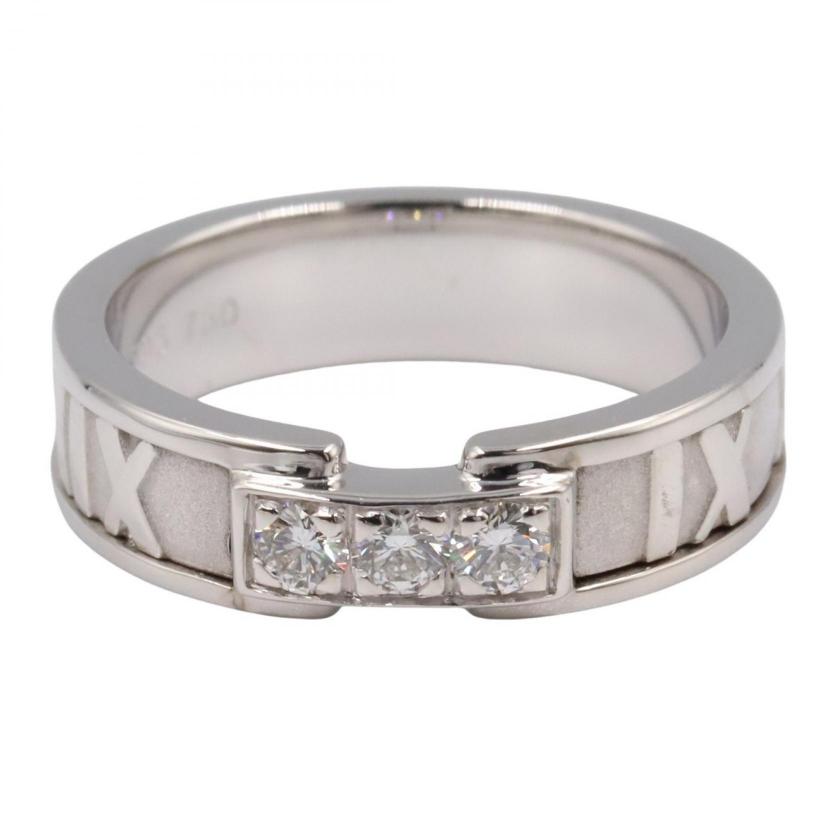 TIFFANY & Co. atlas diamond ring ring ring K18WG diamond White gold clear 1041681 - Condition A