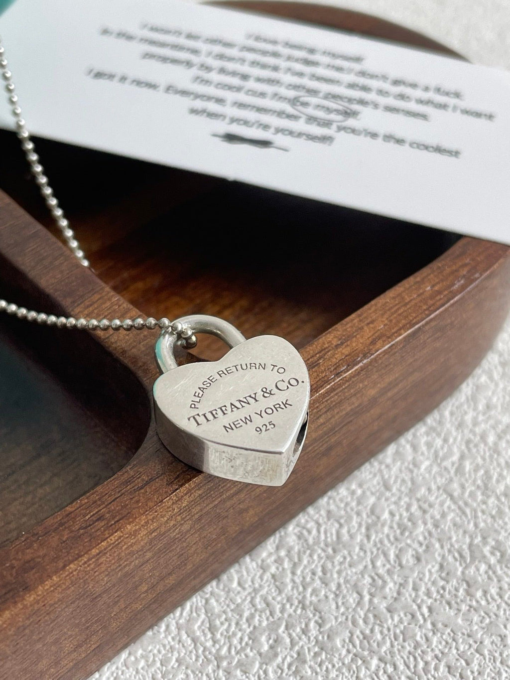 💕 Tiffany Heart Necklace, 925 Silver #16057