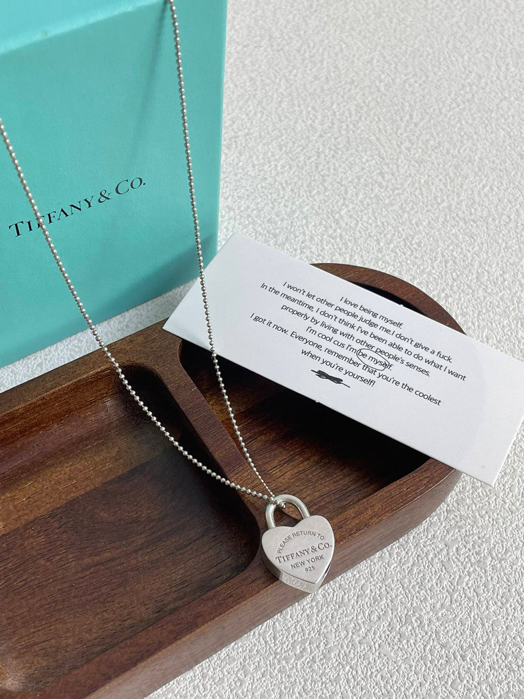 💕 Tiffany Heart Necklace, 925 Silver #16057