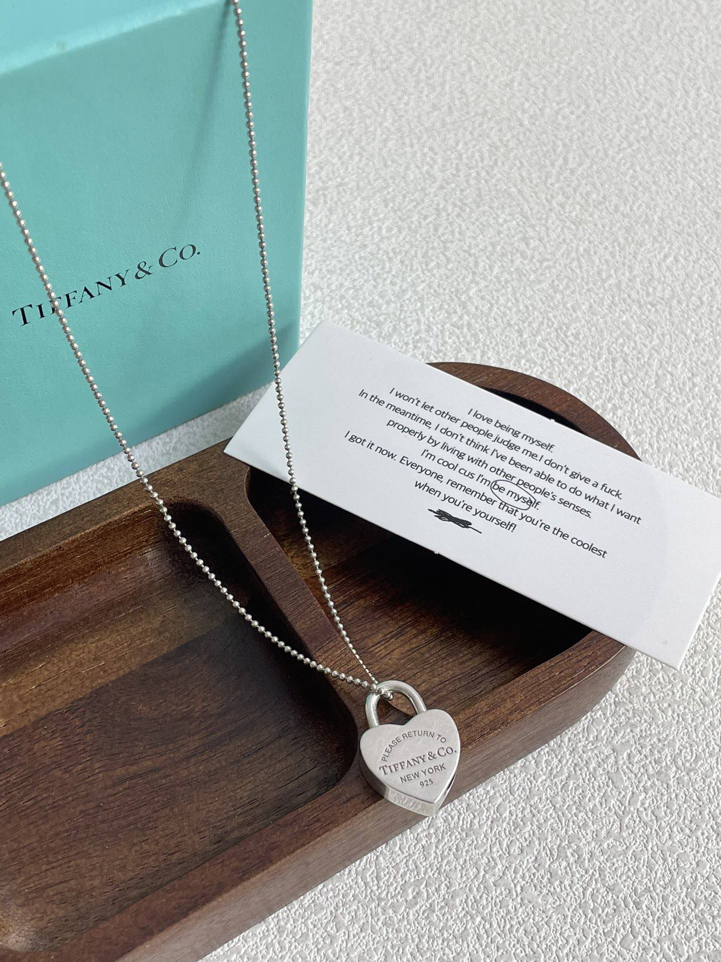 💕 Tiffany Heart Necklace, 925 Silver #16057
