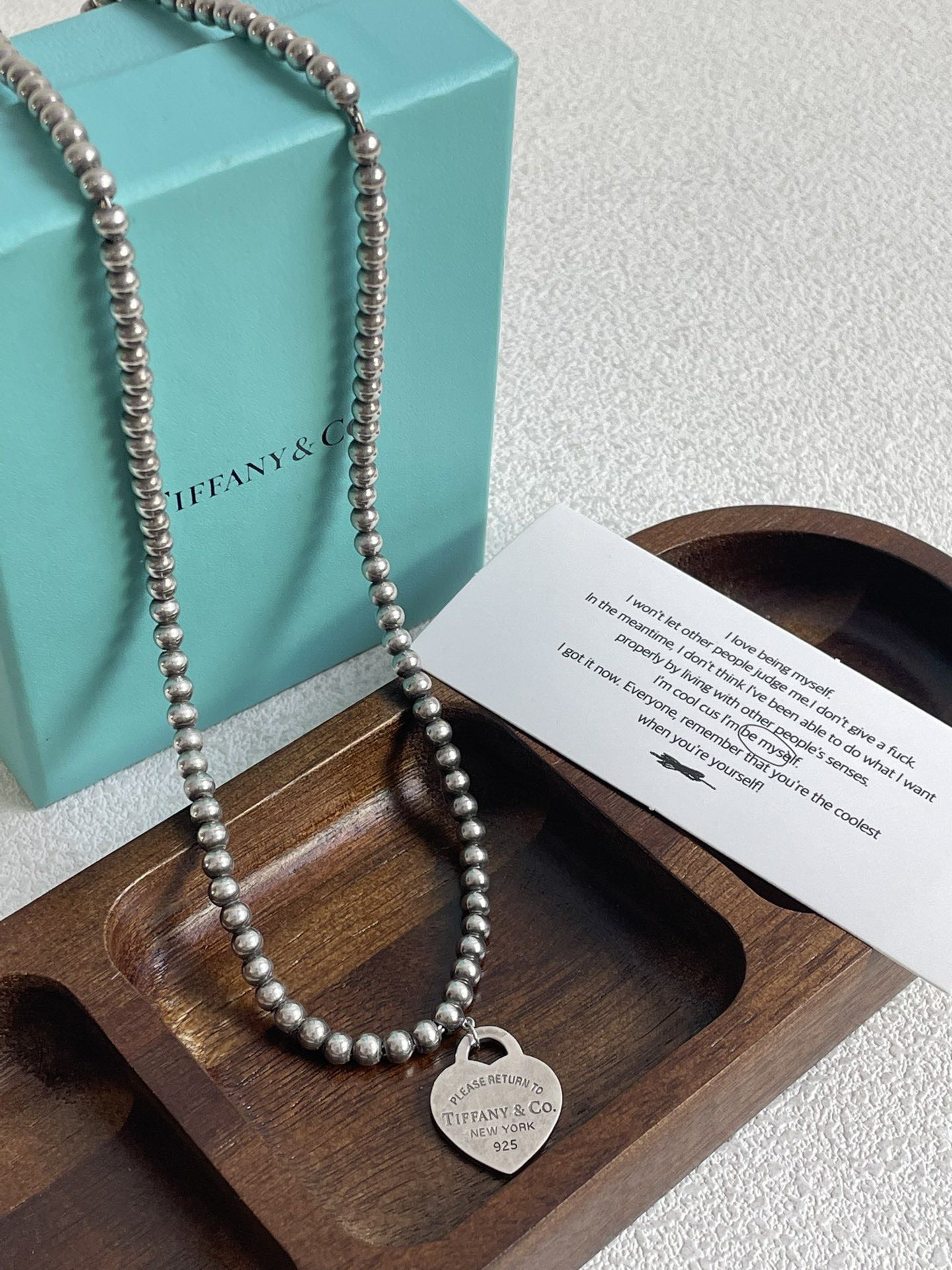 💕 Tiffany Silver Heart Necklace, 925 Silver #16200