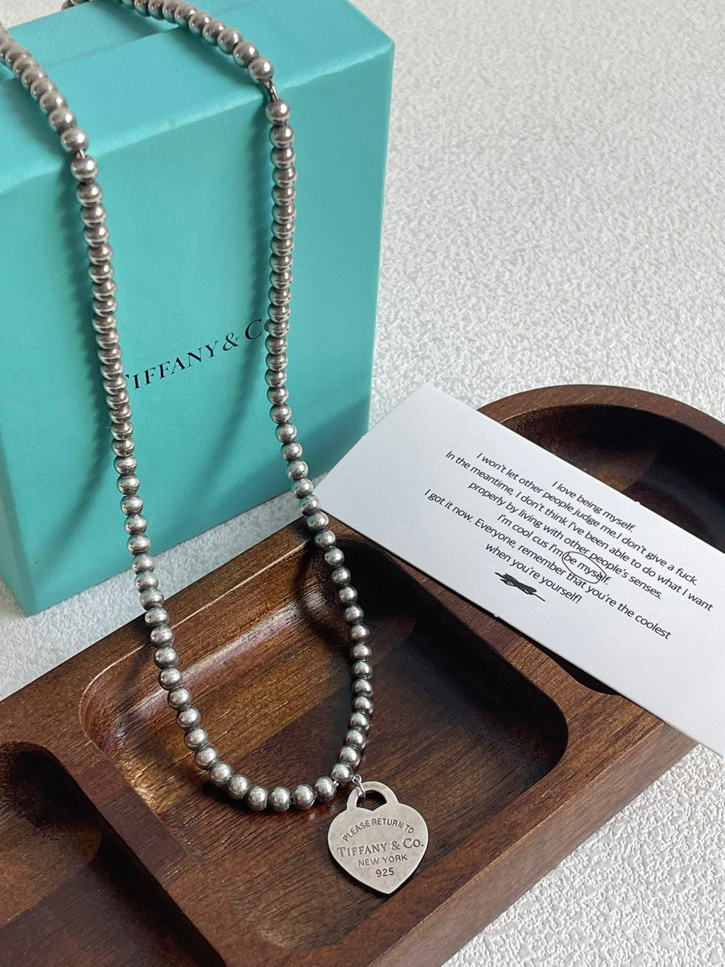 💕 Tiffany Silver Heart Necklace, 925 Silver #16200