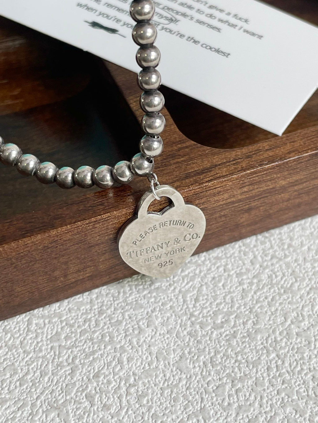 💕 Tiffany Silver Heart Necklace, 925 Silver #16200