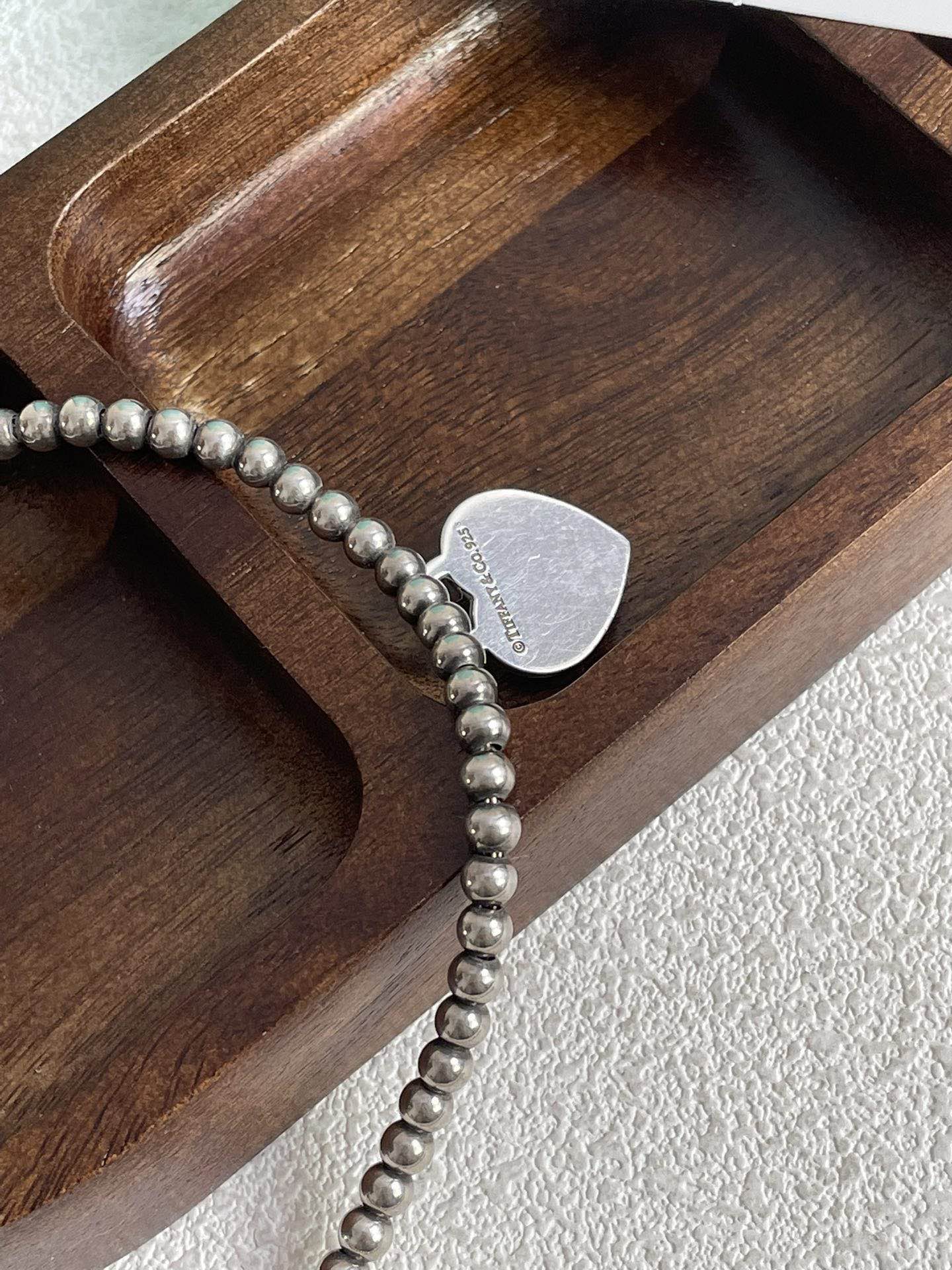 💕 Tiffany Silver Heart Necklace, 925 Silver #16200