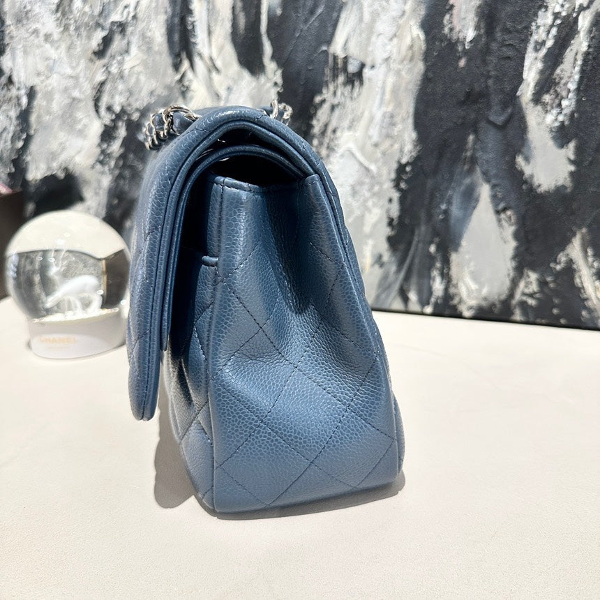 Chanel jumbo blue&sliver stamp19 12381