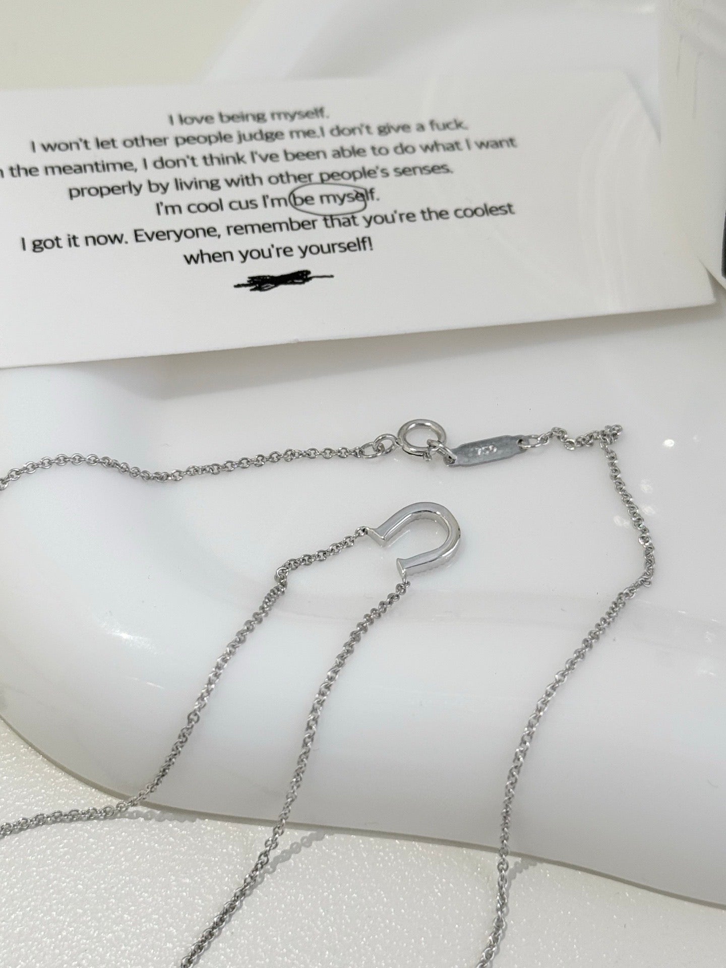 💕 Tiffany Horse Shoe Necklace, 18k White Gold & Diamonds #16074