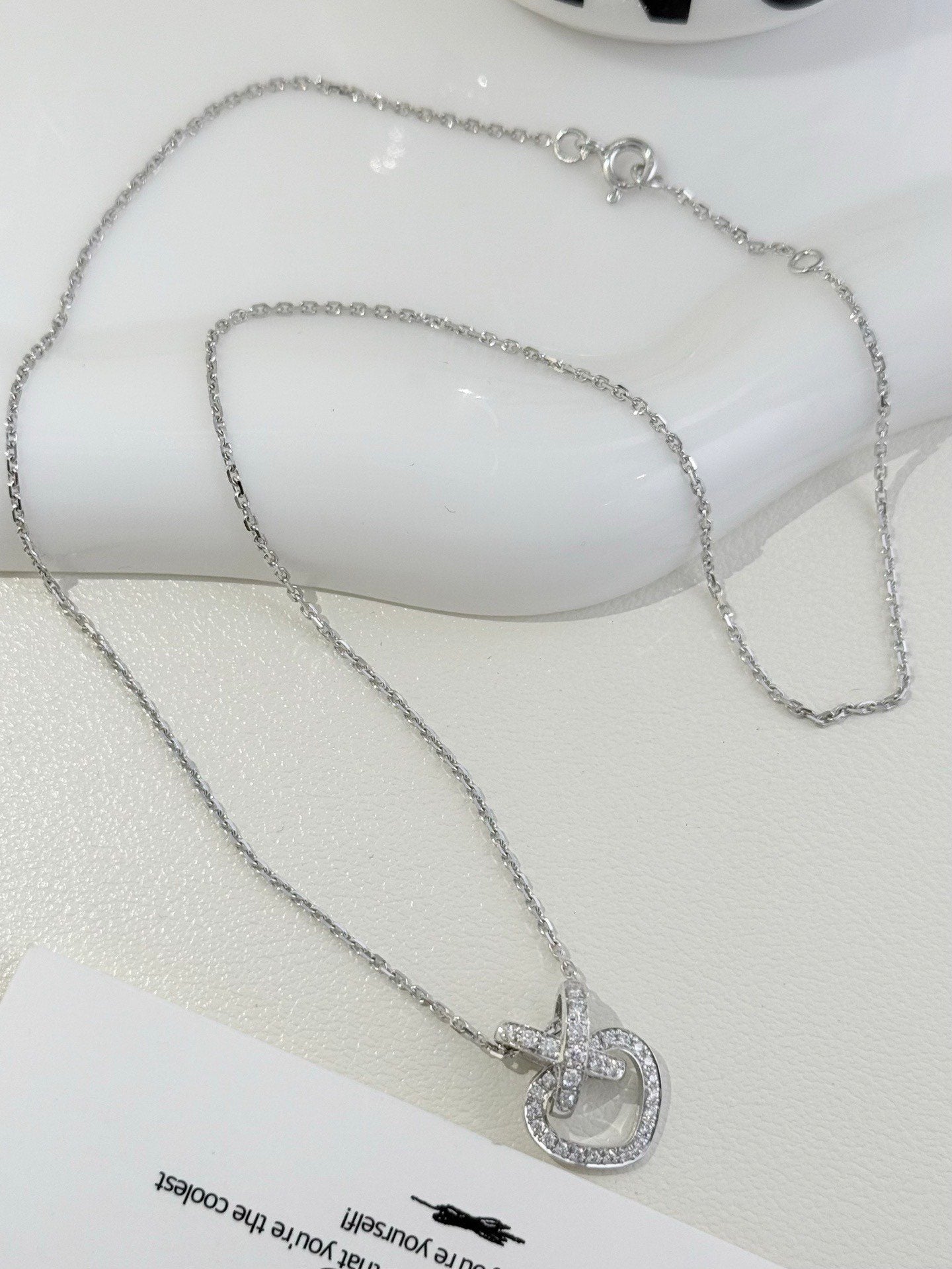 💕 Chaumet Liens de Chaumet Necklace, 18k White Gold & Diamonds #16199