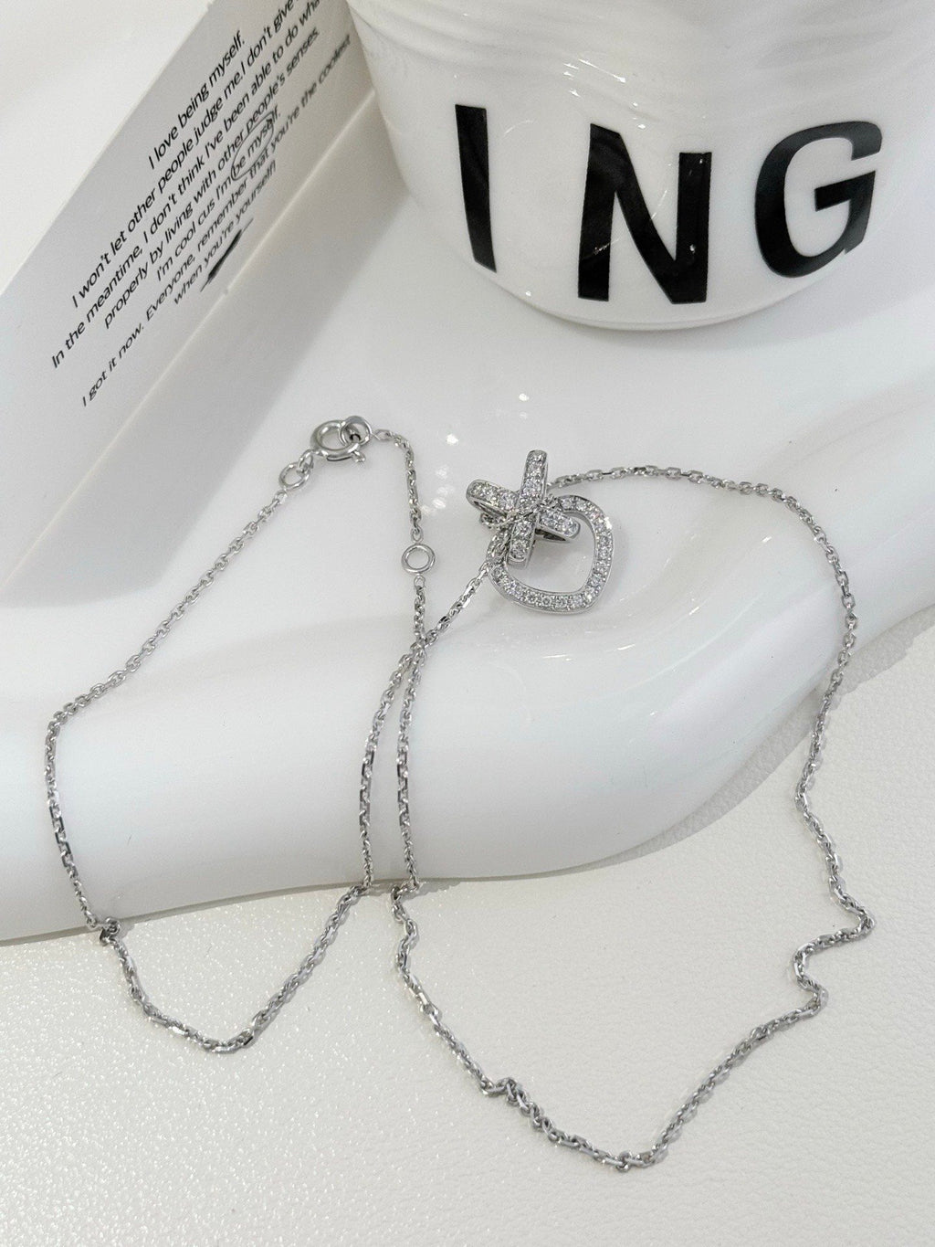 💕 Chaumet Liens de Chaumet Necklace, 18k White Gold & Diamonds #16199